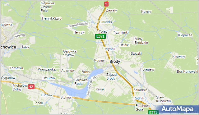 mapa Górki k. Młynka, Górki k. Młynka na mapie Targeo
