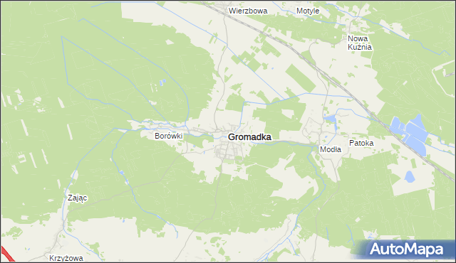 mapa Gromadka, Gromadka na mapie Targeo
