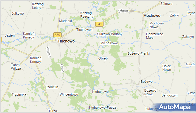 mapa Obręb gmina Mochowo, Obręb gmina Mochowo na mapie Targeo