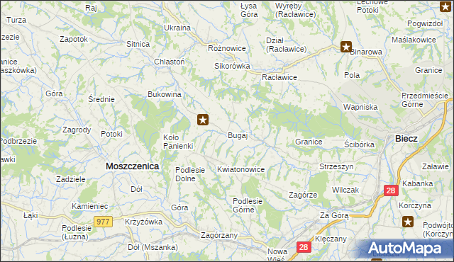 mapa Bugaj gmina Biecz, Bugaj gmina Biecz na mapie Targeo
