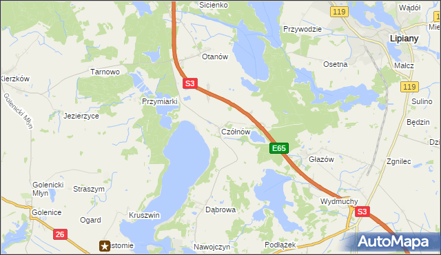 mapa Czółnów, Czółnów na mapie Targeo