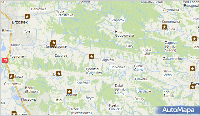 mapa Gogołów gmina Frysztak, Gogołów gmina Frysztak na mapie Targeo