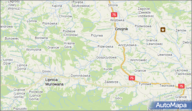 mapa Gosprzydowa, Gosprzydowa na mapie Targeo