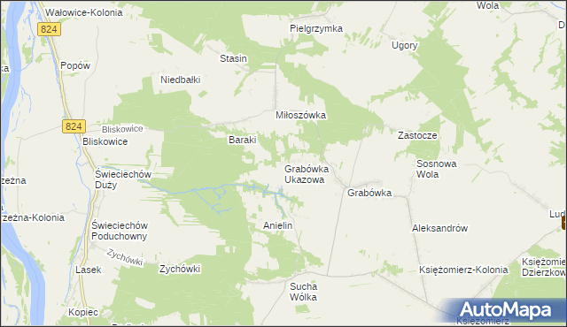 mapa Grabówka Ukazowa, Grabówka Ukazowa na mapie Targeo