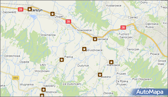 mapa Jędruszkowce, Jędruszkowce na mapie Targeo