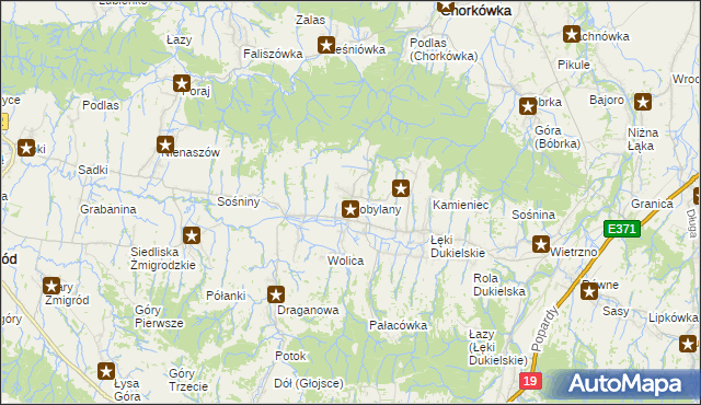 mapa Kobylany gmina Chorkówka, Kobylany gmina Chorkówka na mapie Targeo