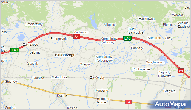 mapa Korniaktów Południowy, Korniaktów Południowy na mapie Targeo