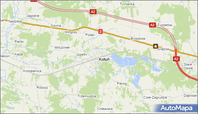 mapa Kotuń powiat siedlecki, Kotuń powiat siedlecki na mapie Targeo