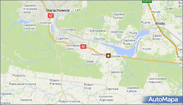 mapa Kuczów, Kuczów na mapie Targeo