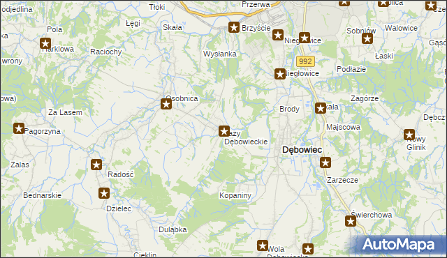 mapa Łazy Dębowieckie, Łazy Dębowieckie na mapie Targeo