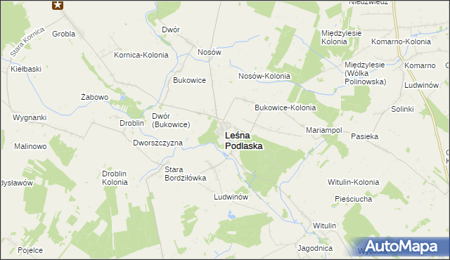 mapa Leśna Podlaska, Leśna Podlaska na mapie Targeo