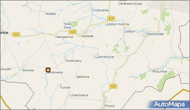 mapa Ludmierzyce, Ludmierzyce na mapie Targeo