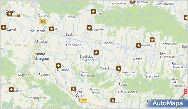 mapa Makowiska gmina Nowy Żmigród, Makowiska gmina Nowy Żmigród na mapie Targeo