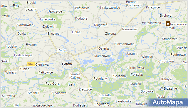 mapa Marszowice gmina Gdów, Marszowice gmina Gdów na mapie Targeo