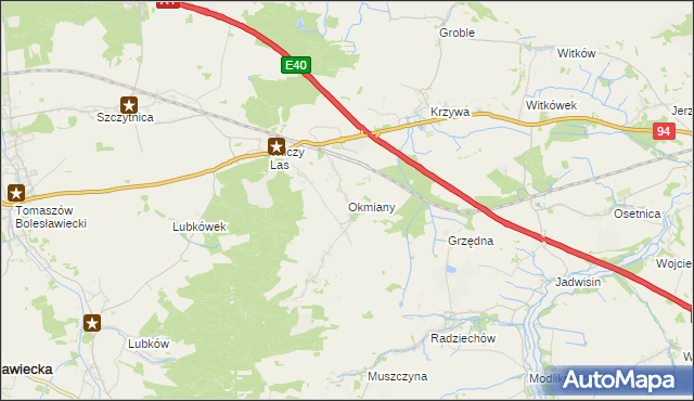 mapa Okmiany, Okmiany na mapie Targeo