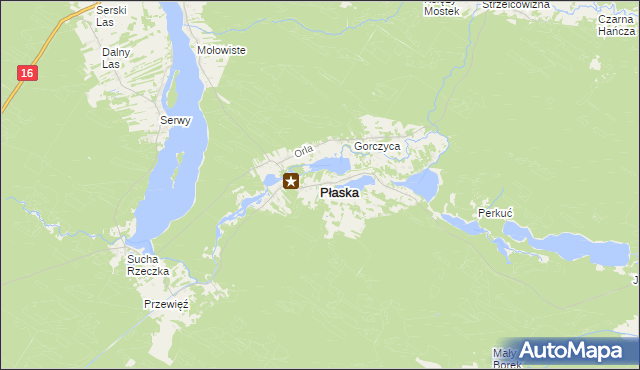 mapa Płaska, Płaska na mapie Targeo