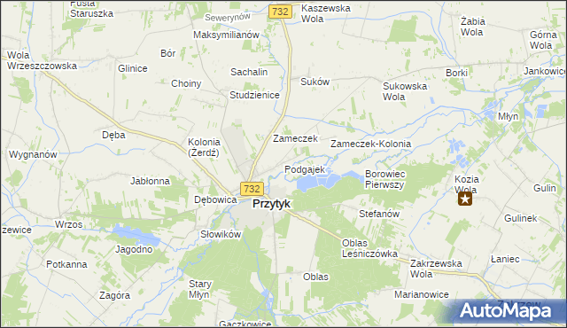 mapa Podgajek, Podgajek na mapie Targeo