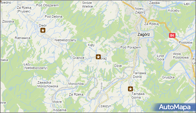 mapa Poraż, Poraż na mapie Targeo