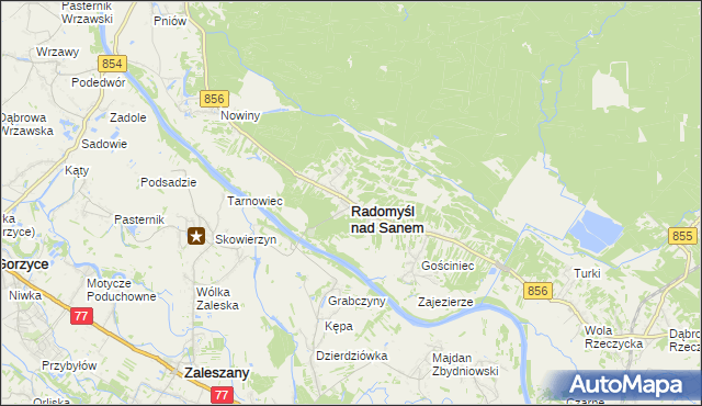 mapa Radomyśl nad Sanem, Radomyśl nad Sanem na mapie Targeo