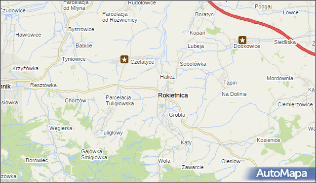 mapa Rokietnica powiat jarosławski, Rokietnica powiat jarosławski na mapie Targeo