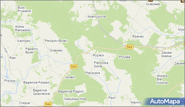 mapa Ruzieck, Ruzieck na mapie Targeo