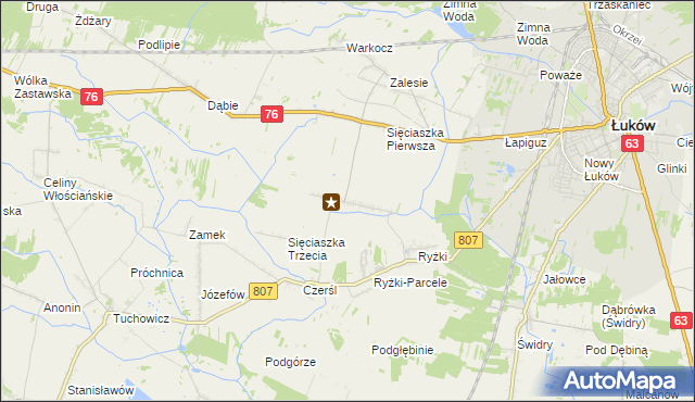 mapa Sięciaszka Druga, Sięciaszka Druga na mapie Targeo