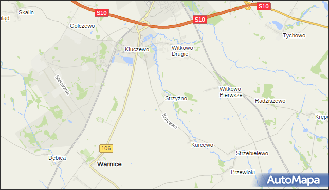 mapa Strzyżno, Strzyżno na mapie Targeo