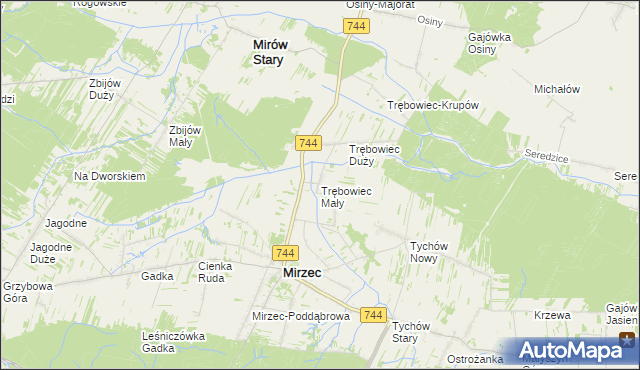 mapa Trębowiec Mały, Trębowiec Mały na mapie Targeo