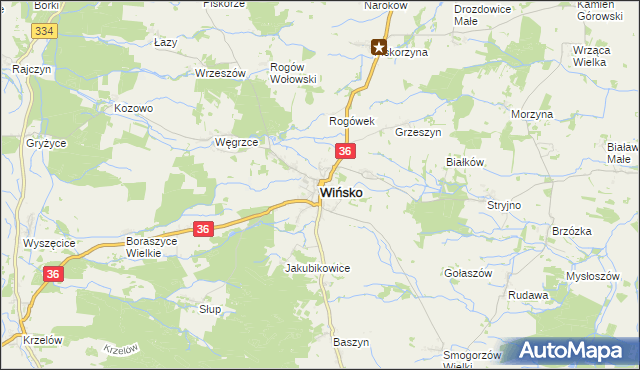 mapa Wińsko, Wińsko na mapie Targeo