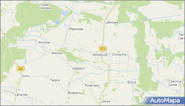 mapa Witoszyce, Witoszyce na mapie Targeo