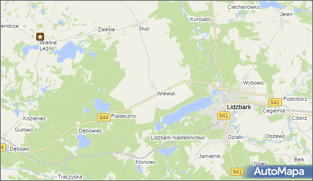 mapa Wlewsk, Wlewsk na mapie Targeo