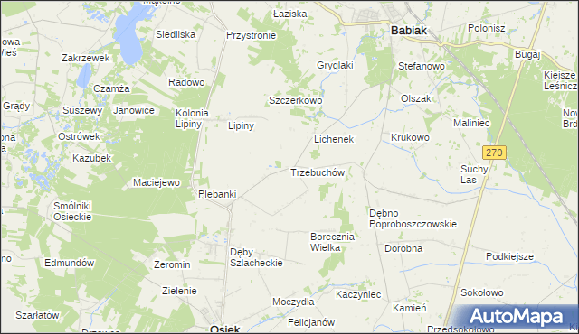 mapa Trzebuchów, Trzebuchów na mapie Targeo