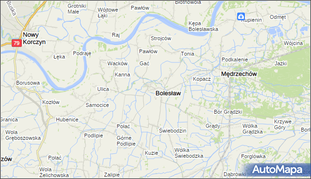 mapa Bolesław powiat dąbrowski, Bolesław powiat dąbrowski na mapie Targeo