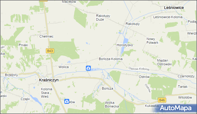 mapa Bończa-Kolonia, Bończa-Kolonia na mapie Targeo
