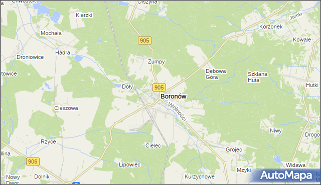 mapa Boronów, Boronów na mapie Targeo