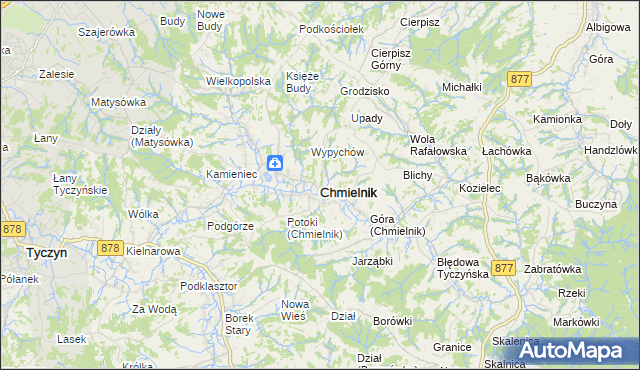 mapa Chmielnik powiat rzeszowski, Chmielnik powiat rzeszowski na mapie Targeo