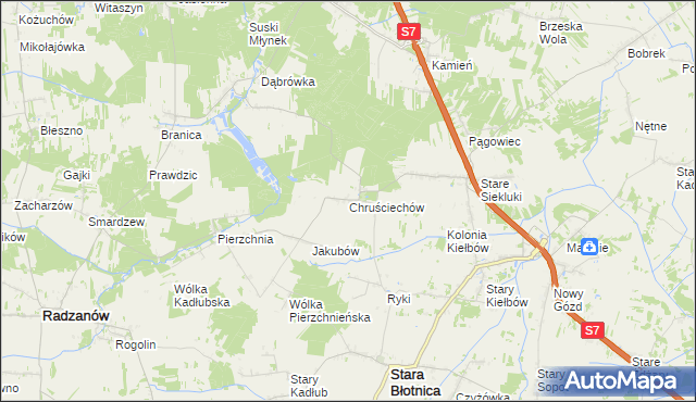 mapa Chruściechów gmina Stara Błotnica, Chruściechów gmina Stara Błotnica na mapie Targeo