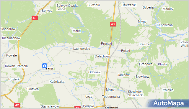 mapa Dalachów, Dalachów na mapie Targeo