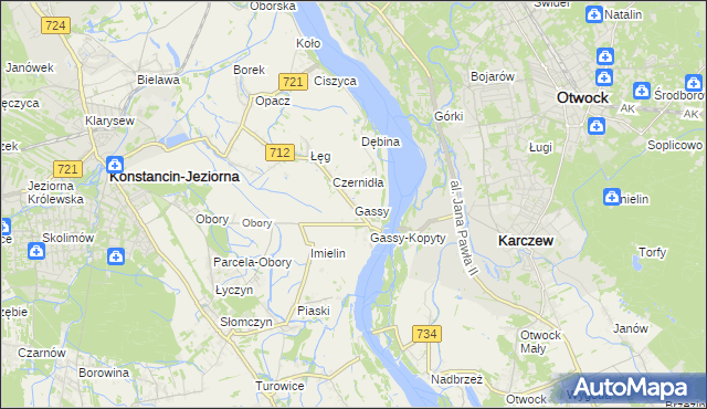 mapa Gassy, Gassy na mapie Targeo