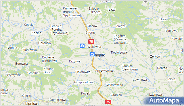 mapa Gnojnik, Gnojnik na mapie Targeo