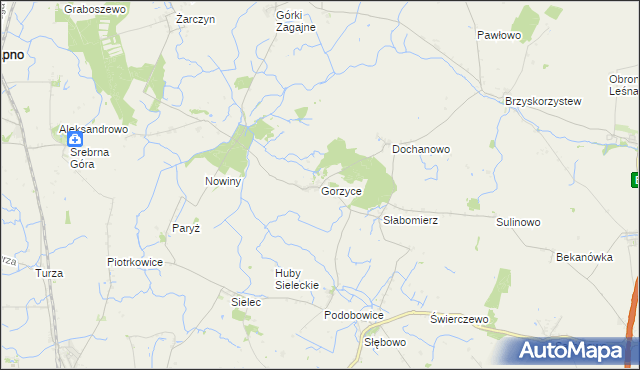mapa Gorzyce gmina Żnin, Gorzyce gmina Żnin na mapie Targeo