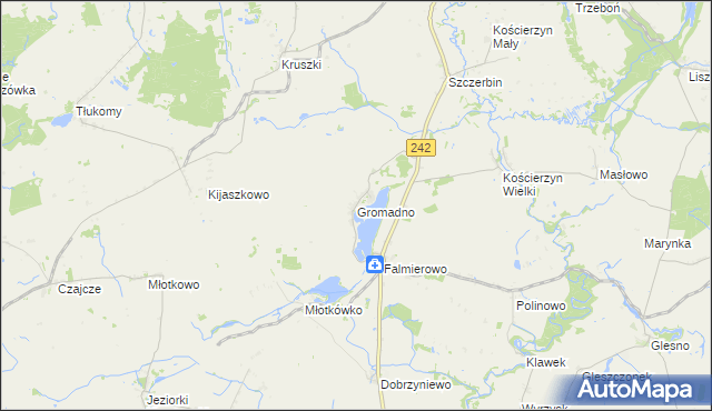 mapa Gromadno gmina Wyrzysk, Gromadno gmina Wyrzysk na mapie Targeo