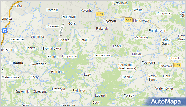 mapa Hermanowa, Hermanowa na mapie Targeo