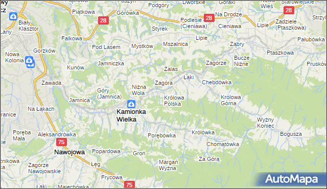 mapa Królowa Polska, Królowa Polska na mapie Targeo