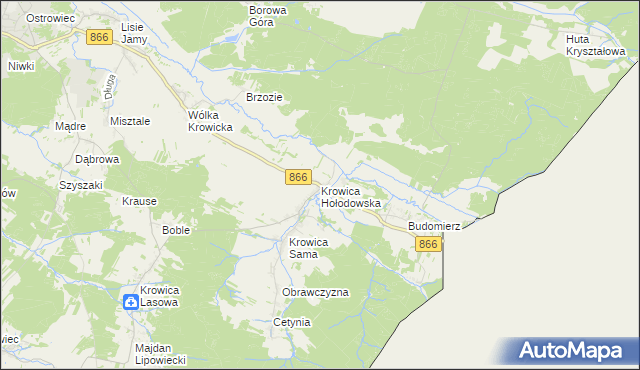 mapa Krowica Hołodowska, Krowica Hołodowska na mapie Targeo