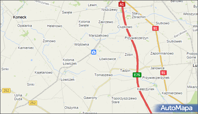 mapa Łówkowice, Łówkowice na mapie Targeo