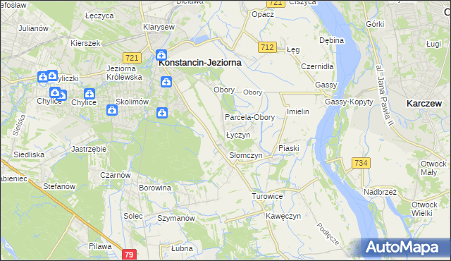 mapa Łyczyn gmina Konstancin-Jeziorna, Łyczyn gmina Konstancin-Jeziorna na mapie Targeo