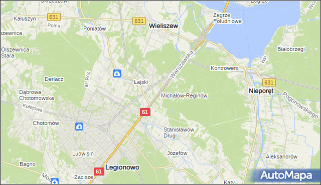 mapa Michałów-Reginów, Michałów-Reginów na mapie Targeo