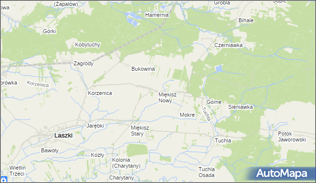 mapa Miękisz Nowy, Miękisz Nowy na mapie Targeo