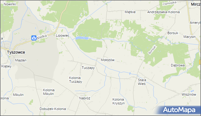 mapa Mołożów, Mołożów na mapie Targeo